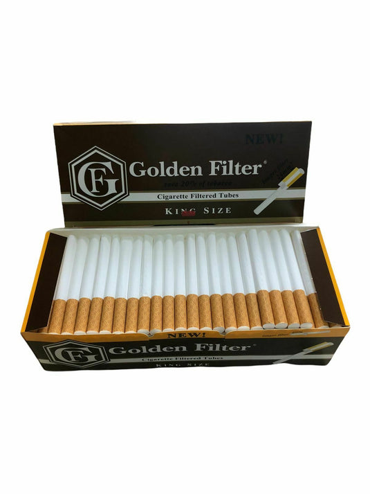 Cigarette Golden Filter صندوق أنابيب السجائر الفارغه ماركه