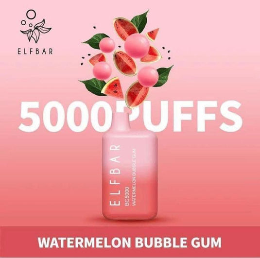 سحبه الفا بار عيار 5000 سحبه بنكهه البطيخ والعلكه Elf Bar BC 5000 WATERMELON BUBBLE GUM