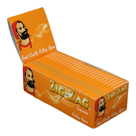 ZIG-ZAG LIQUORICE صندوق ورق لف السجائر زيك زاك بنكهه عرق السوس