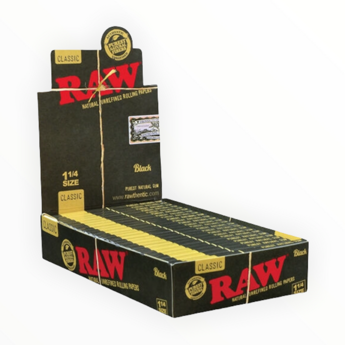 RAW Black Classic   1¼   صندوق ورق راو كلاسيك الأسود