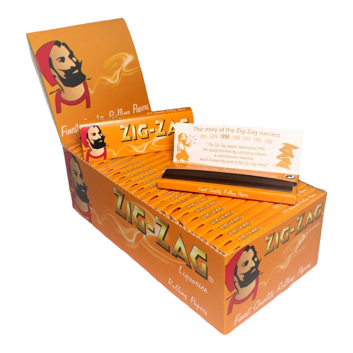 ZIG-ZAG LIQUORICE صندوق ورق لف السجائر زيك زاك بنكهه عرق السوس